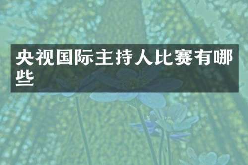 央视国际主持人比赛有哪些