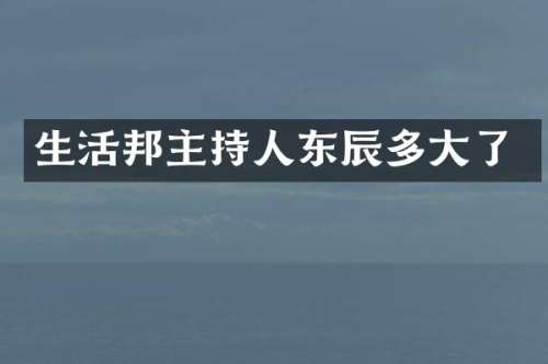 生活邦主持人东辰多大了