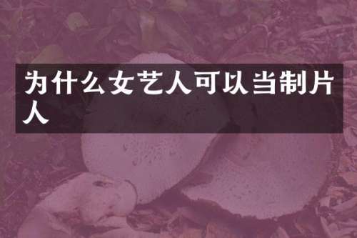 为什么女艺人可以当制片人