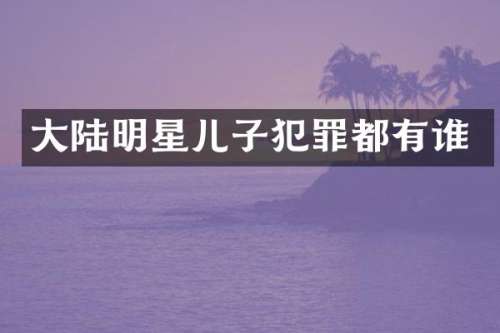 大陆明星儿子犯罪都有谁