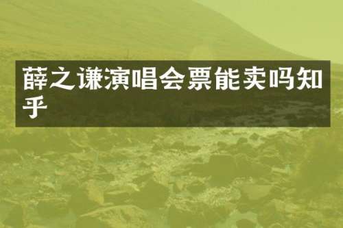 薛之谦演唱会票能卖吗知乎