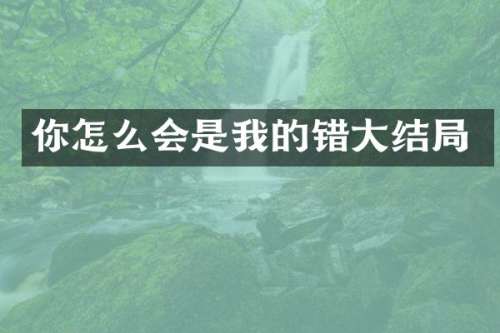 你怎么会是我的错大结局