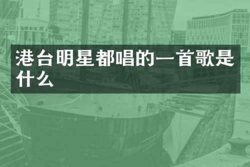 港台明星都唱的一首歌是什么