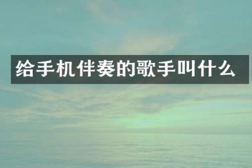 给手机伴奏的歌手叫什么