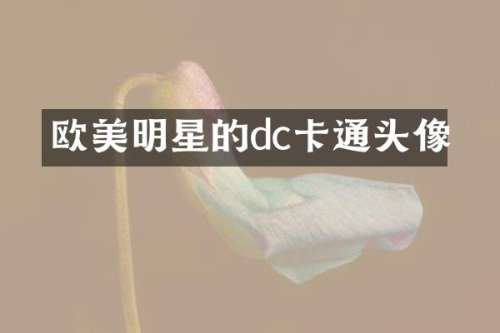 欧美明星的dc卡通头像