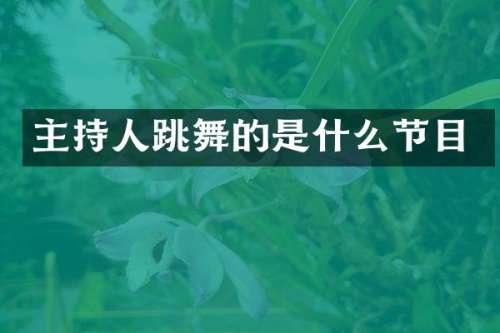 主持人跳舞的是什么节目