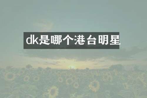 dk是哪个港台明星