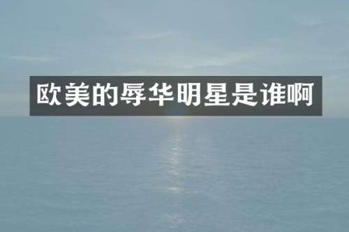 欧美的辱华明星是谁啊