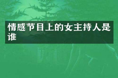 情感节目上的女主持人是谁
