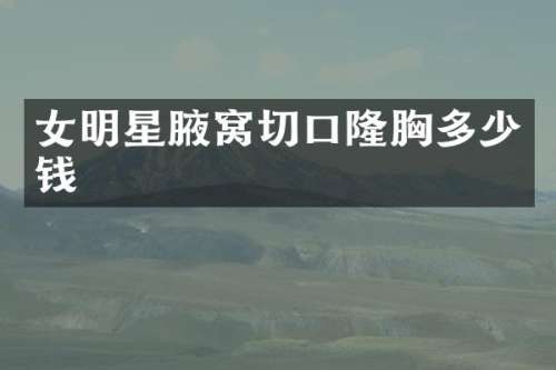 女明星腋窝切口隆多少钱