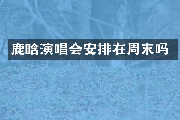 鹿晗演唱会安排在周末吗