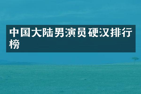 中国大陆男演员硬汉排行榜