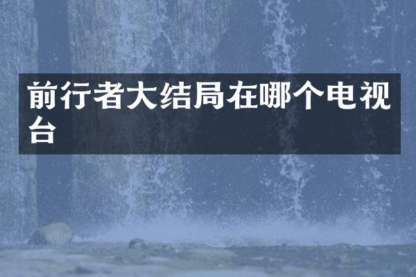 前行者大结局在哪个电视台