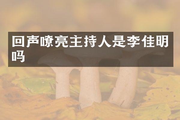 回声嘹亮主持人是李佳明吗