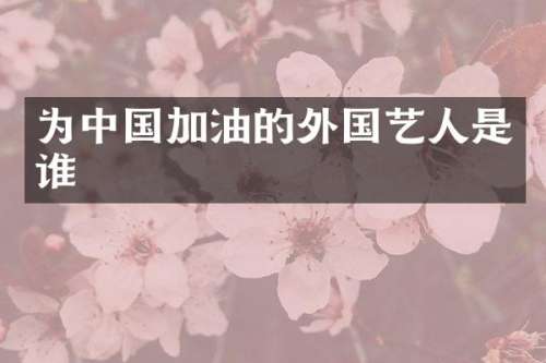 为中国加油的外国艺人是谁