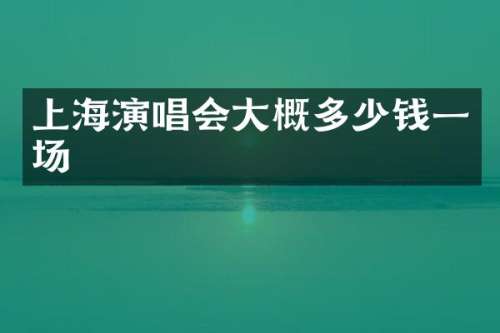 上海演唱会大概多少钱一场