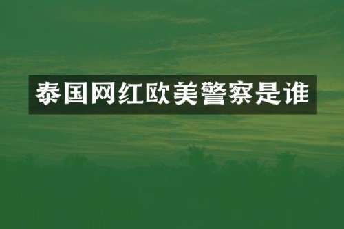 泰国网红欧美警察是谁