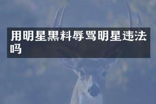 用明星黑料辱骂明星违法吗