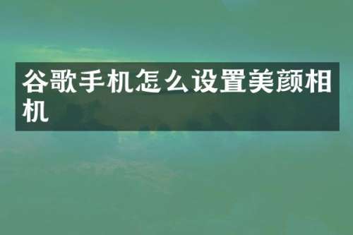 谷歌手机怎么设置美颜相机