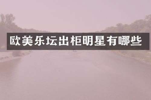 欧美乐坛出柜明星有哪些