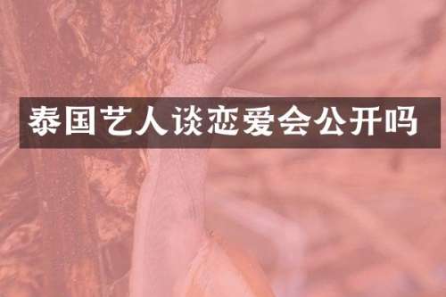 泰国艺人谈恋爱会公开吗