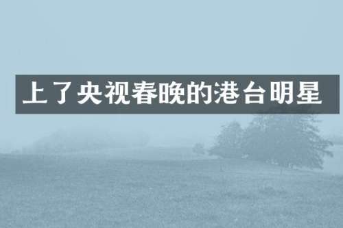 上了央视的港台明星