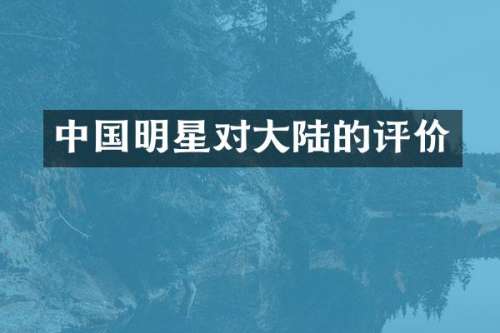 中国明星对大陆的评价