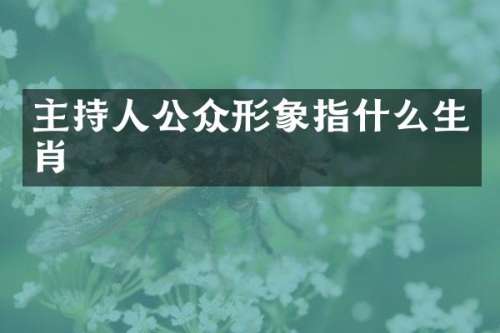 主持人公众形象指什么生肖
