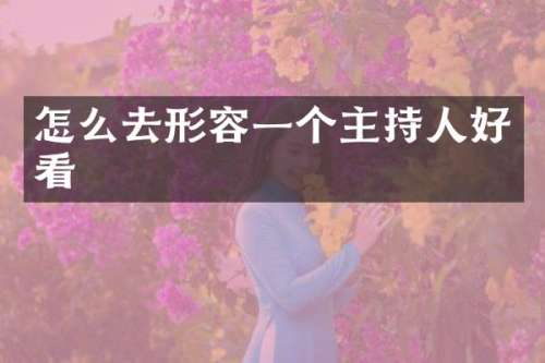 怎么去形容一个主持人好看