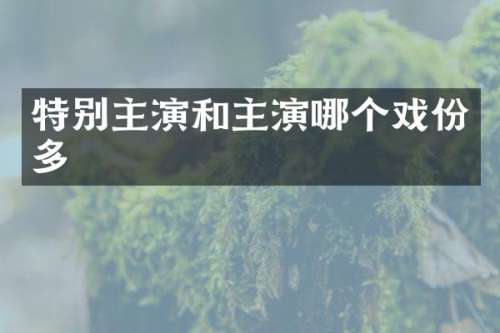 特别主演和主演哪个戏份多