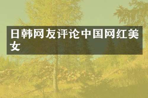日韩网友评论中国网红