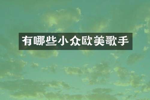 有哪些小众欧美歌手