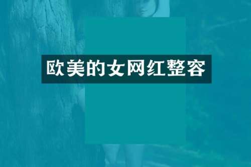 欧美的女网红整容