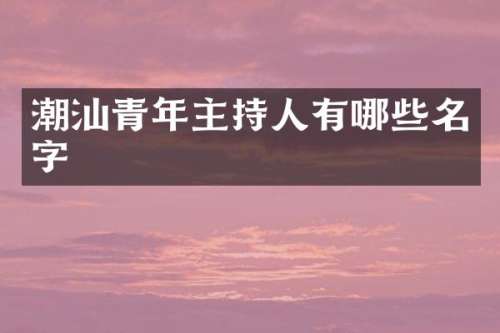 潮汕青年主持人有哪些名字