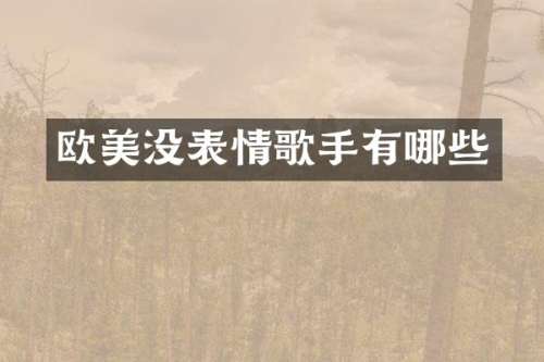 欧美没表情歌手有哪些