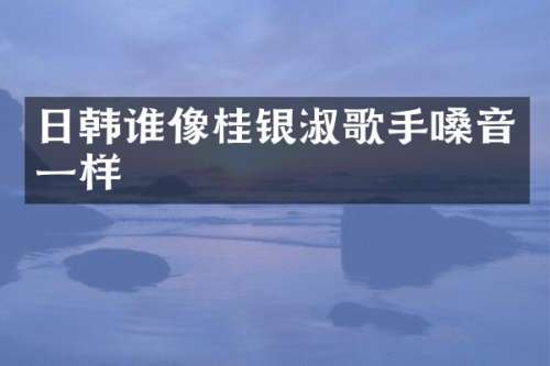 日韩谁像桂银淑歌手嗓音一样
