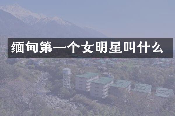 缅甸第一个女明星叫什么