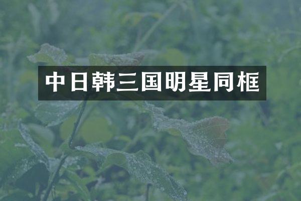 中日韩三国明星同框