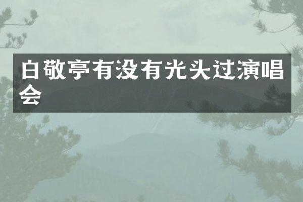 白敬亭有没有光头过演唱会