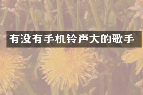 有没有手机铃声大的歌手