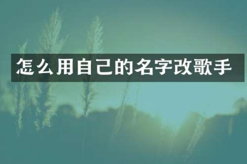 怎么用自己的名字改歌手
