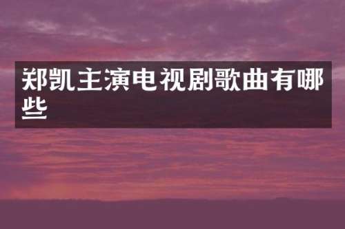 郑凯主演电视剧歌曲有哪些