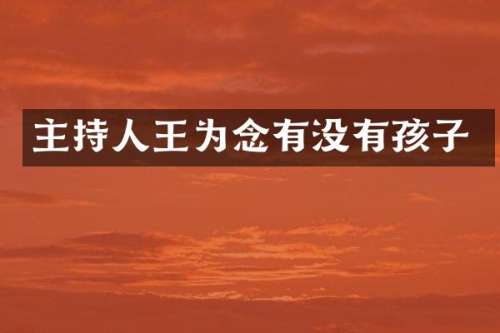 主持人王为念有没有孩子