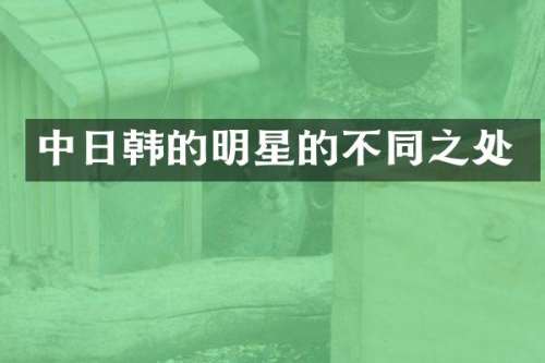 中日韩的明星的不同之处