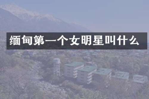 缅甸第一个女明星叫什么