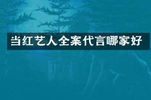 当红艺人全案代言哪家好