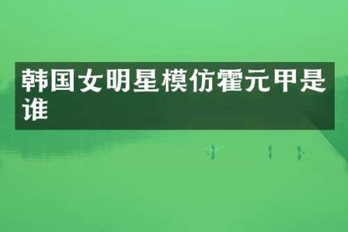 韩国女明星模仿霍元甲是谁