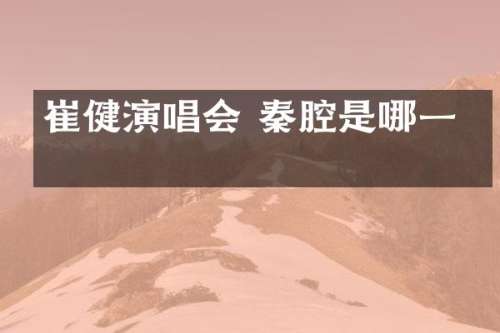 崔健演唱会 秦腔是哪一场