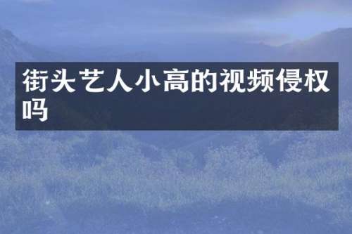街头艺人小高的视频侵权吗