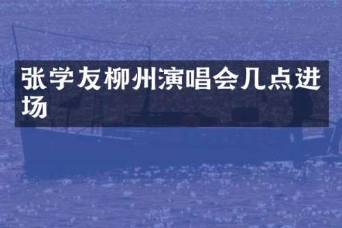 张学友柳州演唱会几点进场